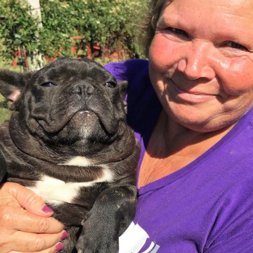 Susie and one of her bulldogs