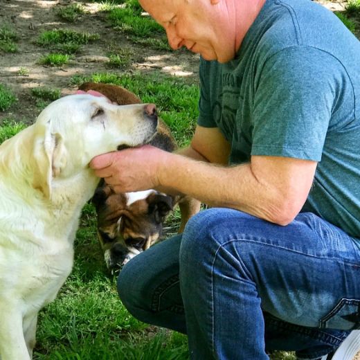 Frank Mineo Jr. With Adult Dog