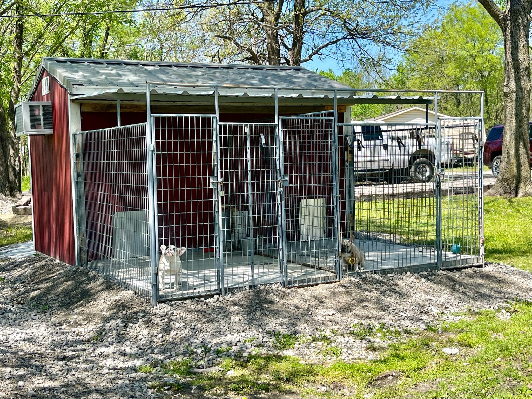 A closer look at the exterior of the kennels