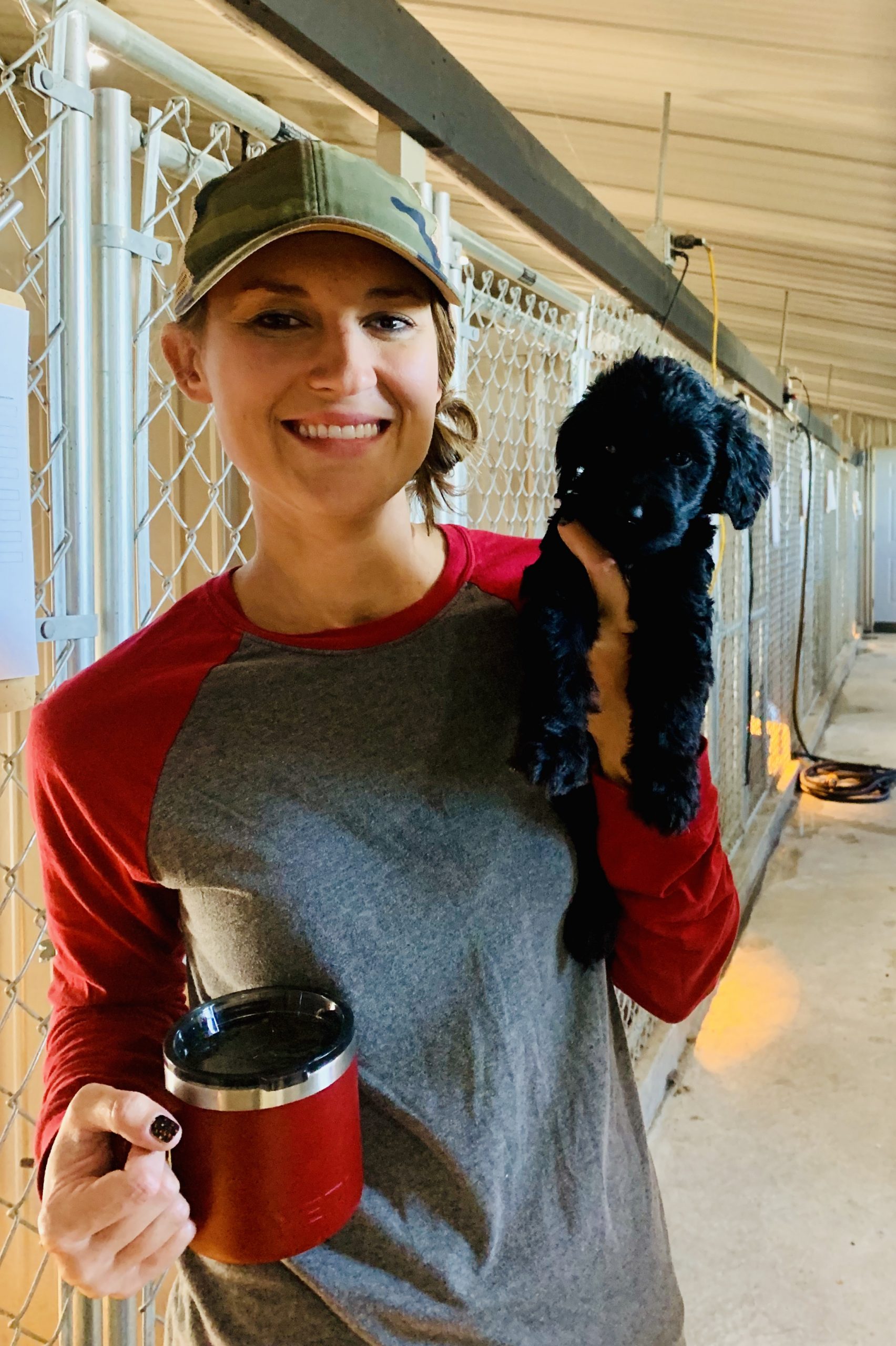 Megan holding one of her puppies