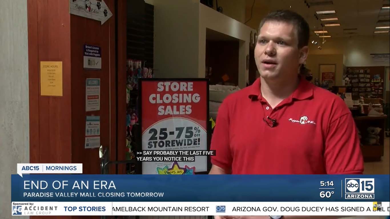 Paradise Valley Mall closing for good, Puppies 'N Love one of the last to remain Puppies Animal Kingdom Arizona