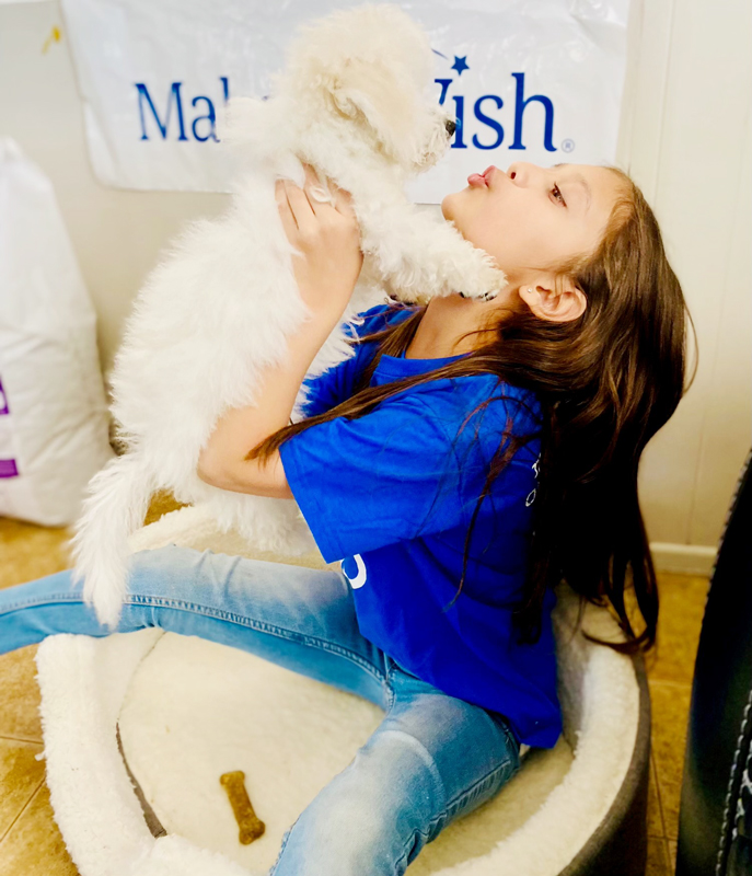 Marley with his Make a Wish family